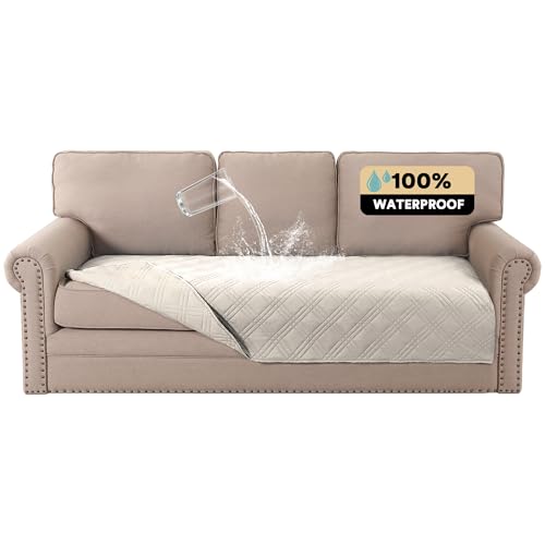 PrinceDeco Waterproof Couch Covers for Pets Thick Dog Blanket 47x78 Inch Non-Slip Pet Bed Cover Protect Furniture Couch Sofa Car Outdoor for Puppy Cat Kids, French Oak - color: French Oak, size: Seat-Oversized Sofa