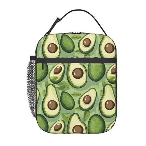 Avocado Lunch Box Insulated Lunch Bag for kids Girls Boys Women,Reusable Lunch Box Containers for Women Men,Durable Cooler Tote Bag Lunchbox for Office/School/Picnic - color: Avocado02