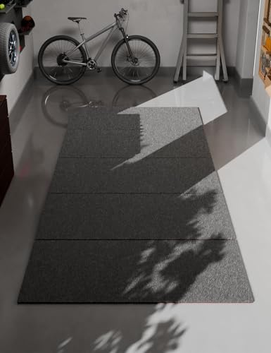 Heavy Duty Oil Spill Mat, Garage Floor Mat, 63" x 31" Waterproof Rubber Backing Oil Absorbent Pads, 1/5" Thick Reusable Under Auto Repair Mat for Garage Floor Surface Protection-Dark Gray - color: Dark Gray, size: 5' 3" x 2' 7"