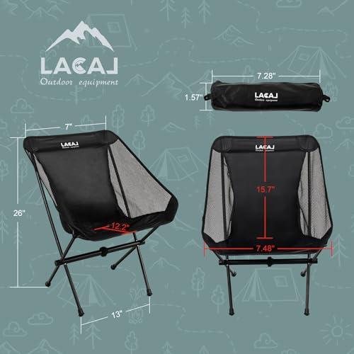 G2 GO2GETHER Ultra-Light Folding Camping Chair, All-Aluminum Frame, Surper Breathable Fabric, Easy to Carry, Compact Storage Size (2, Black) - color: Black