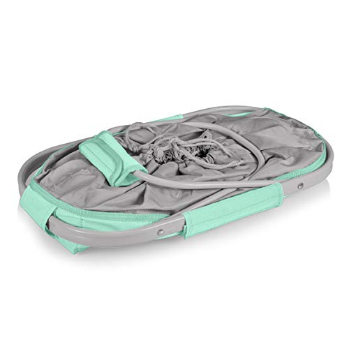 Picnic TIME Metro Shopping Basket Cooler, Insulated Collapsible Picnic and Market Basket with Aluminum Frame and Drawstring Top for Travel and Groceries - color: Disney Princess the Little Mermaid - Teal