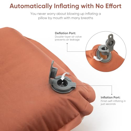 Naturehike Camping Pillow with Memory Foam, Self-Inflating Portable Pillow, Camping Essentials, Ergonomic for Neck Support, Travel Pillows for Camping, Airplanes, Hiking, Backpacking, Hammock - style: Camping Pillow