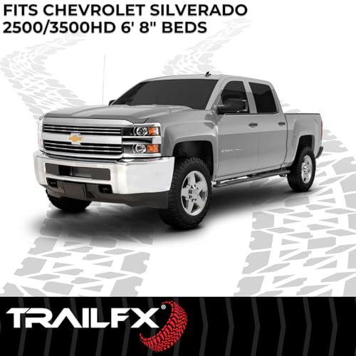 TrailFX 642N Rubber Bed Mat Fits Chevrolet Silverado 2500 HD 6.8 Foot Bed 2020-202681 Inch x 70 Inch Drop-in Direct-Fit Textured Pebble Surface No Raised Edges Black