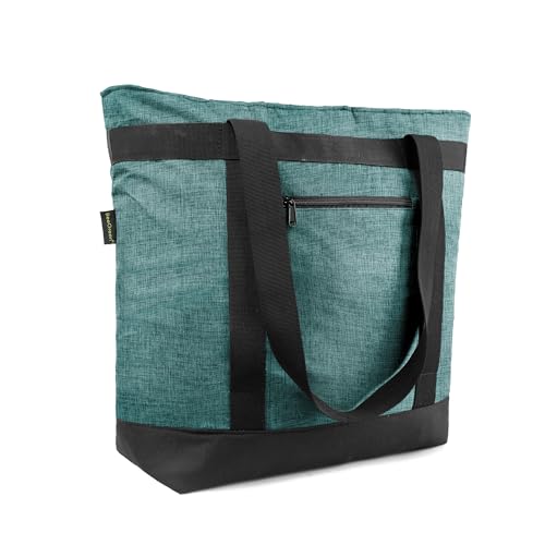 BeeGreen Insulated Cooler Bag with Handles Oversized Sturdy Leakproof Freezer Shopping Tote for Groceries Heavy Duty Thermal Food Delivery Bag Charcoal - color: Turquoise