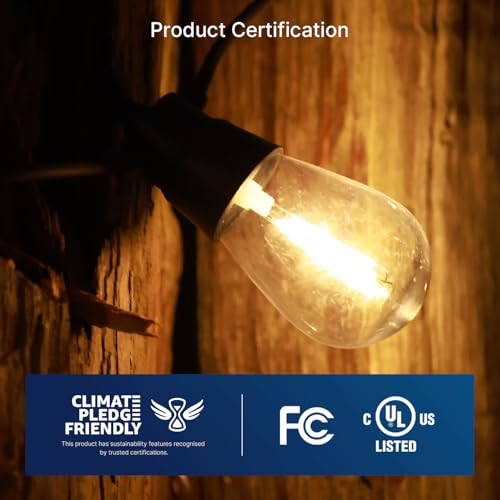 FLSNT 15 Pack Outdoor LED Replacement Bulbs for String Light, S14 LED Hanging Light Bulbs for Patio, Garden, E26 Base, 2200K Warm White, Non-Dimmable - color: Warm White