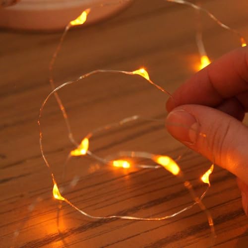 XINKAITE Waterproof LED Fairy String Lights - Starry DIY Decoration for Indoor & Outdoor Parties, Christmas, Holidays (10FT/3Meters, Orange) - color: Orange, size: 10ft