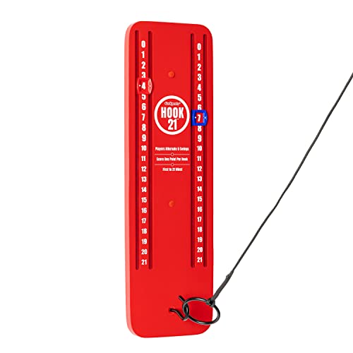 GoSports Hook 21 Ceiling Mount Ring Swing Game - Choose Your Color - Play Indoors or Outdoors - color: Red