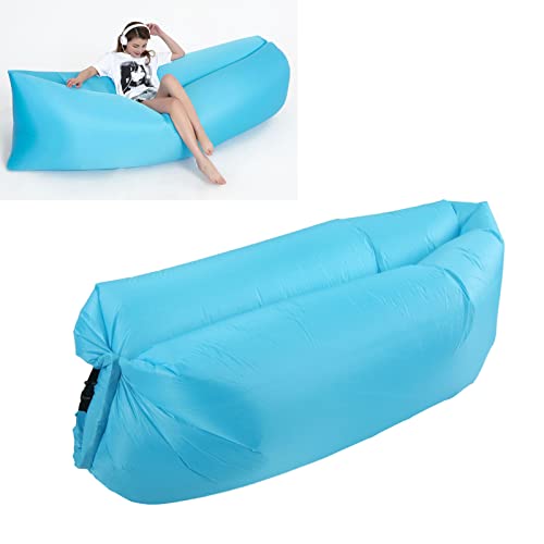 HEITIGN Portable Inflatable Couch Inflatable Lounger Air Sofa Portable Foldable Comfortable Inflatable Couch with Storage Bag for Outdoor Camping Black (Sky Blue)