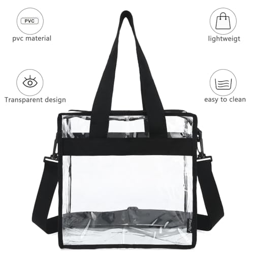 FlowFly Insulated Lunch Cooler Bag - Tote Bag Organizer for Women/Men, Clear#Black - color: Clear#Black