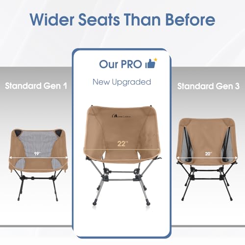 MOON LENCE Portable Camping Chair Plus, Larger & Roomier, Compact and Lightweight Still, Folding Chair for Backpacking & Hiking, 330Lbs Capacity (Desert Rust-2pack) - color: Desert Rust-2pack