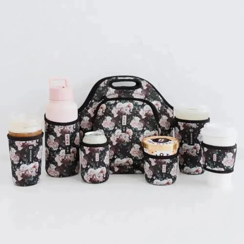 Sok It LunchTote Zippered Bag Insulated Neoprene Caddy (Bloom at Night, X-Large 6.5 Quart Lunch Tote) - color: Bloom at Night, size: X-Large 6.5 Quart Lunch Tote