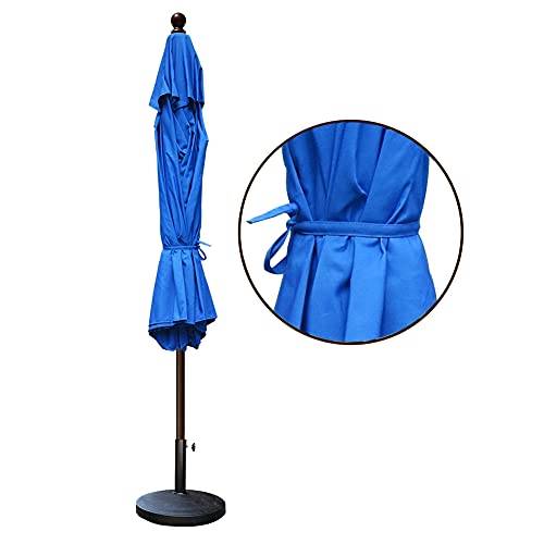 EliteShade USA 10-Year-Non-Fading 9Ft Market Patio Umbrella, UPF 50+ UV Protection Performance Sun Umbrella, Heavy Duty Commercial Grade Outdoor Table Umbrella with Crank & Tilt, Windproof Vented Top for Garden, Pool, Deck and Outdoor Playsets, Royal Blue