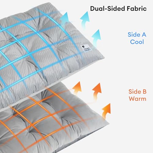 FUNNY FUZZY 2 in 1 Dog Bed Crate Pad Mat, Washable Reversible Floor Pet Mats,Fluffy Kennel Pad for Small Large Sized Dog,Indoor Cats,Sleeping Mattress, 23.6" × 17.9", Light Grey - color: Light Grey, size: 24"×18" Small