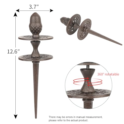 Sungmor Vintage Cast Iron Acorn Garden Hose Guide - Heavy Duty Hose Guide Stake for Lawns & Yard,Decoration Stake,Outdoor Water Pipe Decor - color: Acorn