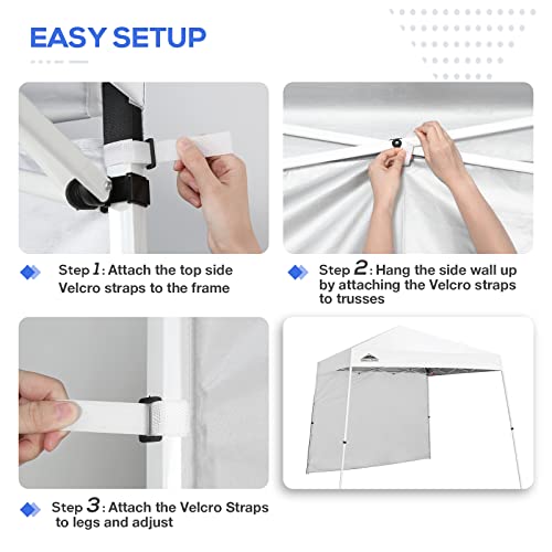 EAGLE PEAK Sunwall/Sidewall for 10x10 Slant Leg Canopy Only, 1 Sidewall, White - color: White