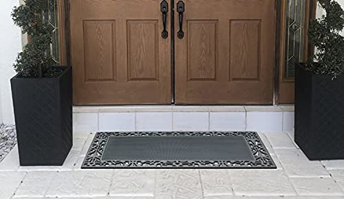 A1 Home Collections 100% Rubber Doormat for Outside Entrance, Non-Slip Heavy Duty Front Door Mats, Thin Profile Hight Traffic Areas Mat - 30" x 48", Rubber Grey - color: Rubber Grey