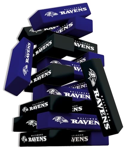 Masterpieces Tumble Tower - NFL Baltimore Ravens, Officially Licensed Wood Blocks - style: Baltimore Ravens