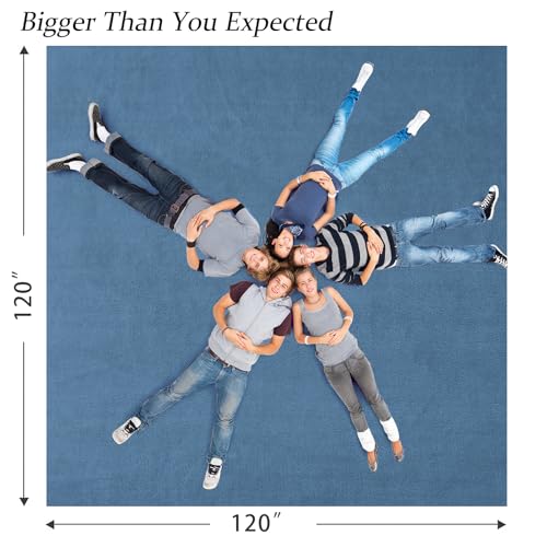 Edenleaf Big Oversized Soft Blanket, Giant Fleece Companion 120x120, California King Warm Blanket for Whole Family, Bed, Sofa, Couch, Travel, Camping 120x120 Sky Blue - color: Sky Blue