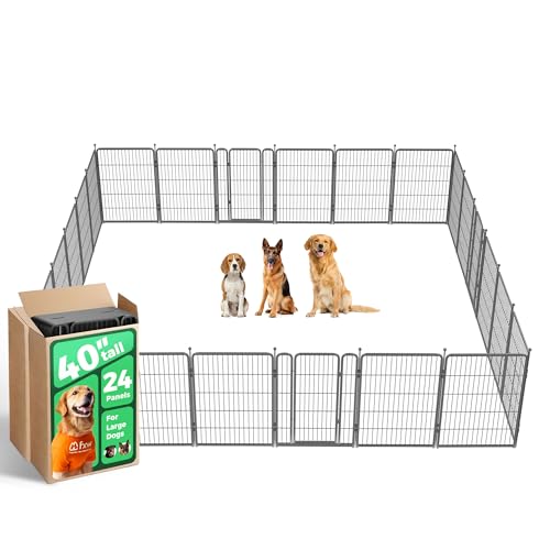 FXW Aster Dog Playpen Designed for Yard, 40inch 24 Panels - size: 40"H & 24 Panels