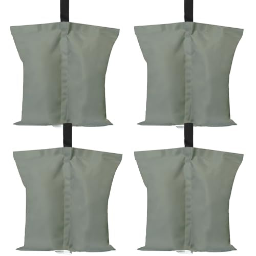 ABCCANOPY Canopy Weights 120 LBS Gazebo Tent Sand Bags,4-Pack Gray (Without Sand) - color: Gray, size: 120 LBS