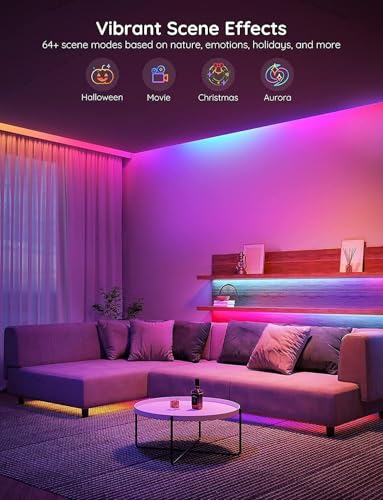 Govee RGBIC Alexa LED Strip Light 16.4ft, Smart WiFi LED Lights Work with Alexa and Google Assistant, Segmented DIY, Music Sync, Color Changing LED Strip Lights for Room, Bedroom, Holiday - size: 16.4ft