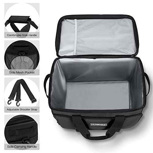 Soft Insulated Cooler Bag Collapsible Large Travel Coolers Soft Sided Coolers Ice Chest, Leakproof, Waterproof - color: black