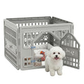 EFU Dog Playpen, 24 Inch Puppy Pet Playpen with Door, 4 Panels Exercise Pet Fence for Small Dogs Indoor Outdoor Yard, RV Camping