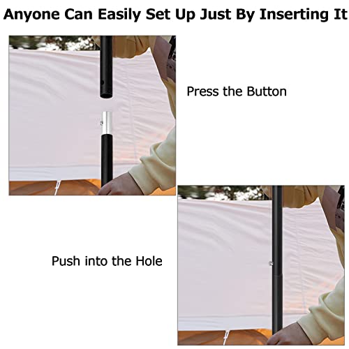 SANLIKE Aluminum Tent Poles for Tarp, 60inch, 2 Sets (4 Sections), Black, Waterproof, Camping - color: Black-4 Sections