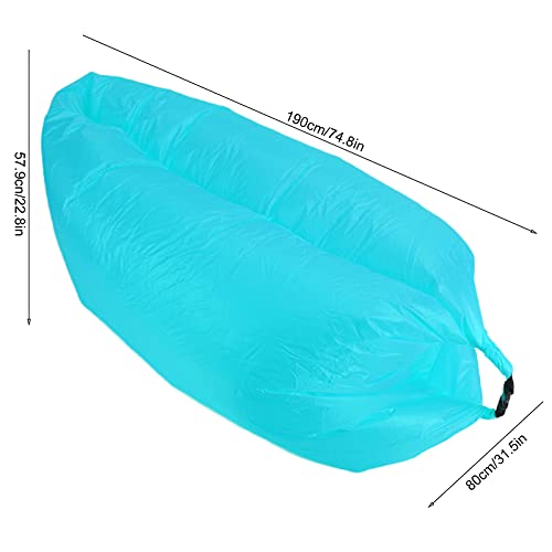 Foldable Air Mattress, Portable Inflatable Sleeping Bed, Blue - Lightweight Design, Quick Inflation, Ideal for Outdoor Camping and Beach Use