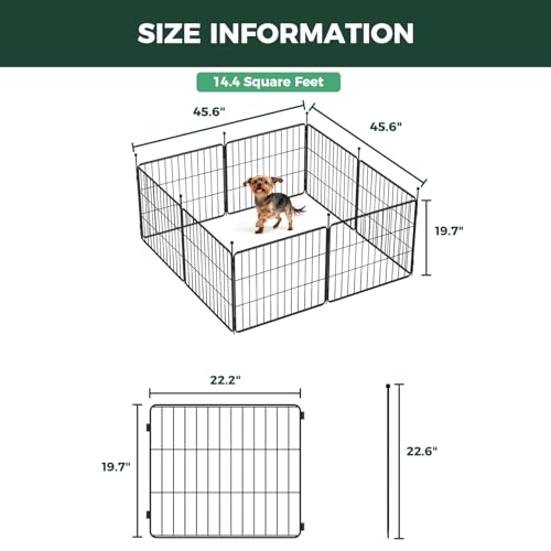 FXW MiniPaws Unleashed Dog Playpen, Expandable & Portable Design for Yard, RV Camping and Indoor Use, for Puppies and Small Dogs, 20-inch 8 Panels - size: 20"H