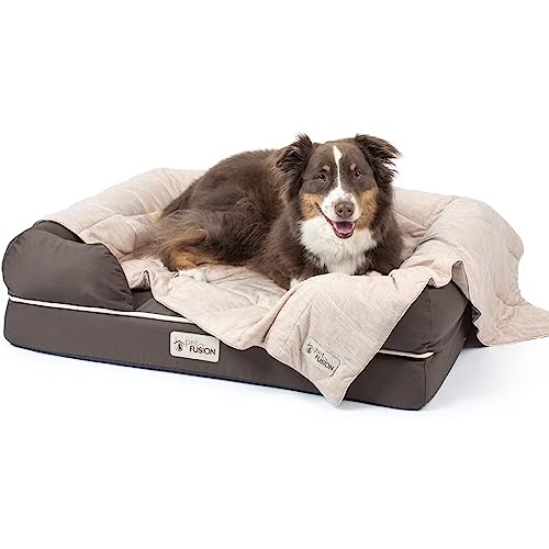 PetFusion Premium Cat and Dog Cooling Blanket. Lightweight | Machine Washable | Multiple Sizes: for Pets Small to Extra-Large | Multiple Colors: Grey and Brown Blanket - color: Cool Brown, size: Large (41x53 inch)