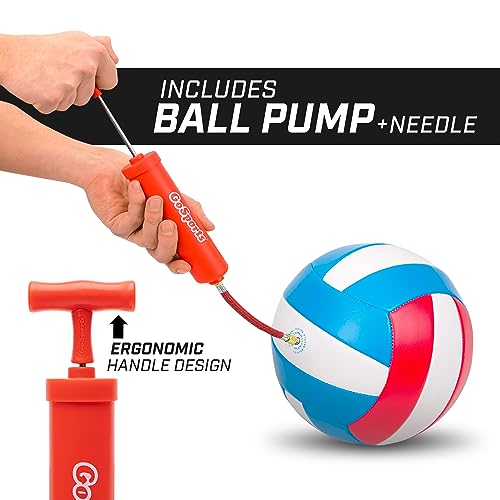 GoSports Soft Touch Recreational Volleyballs - Single or 6 Pack - Regulation Size for Indoor or Outdoor Play - Includes Ball Pump - color: Single Ball