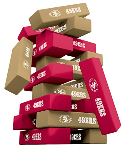 MasterPieces Game Day - NFL San Francisco 49ers - Officially Licensed Tumble Tower, Real Wood Blocks - style: San Francisco 49ers