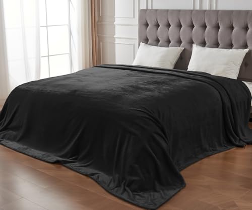 Edenleaf Big Oversized Soft Blanket, Giant Fleece Companion 120x120, California King Warm Blanket for Whole Family, Bed, Sofa, Couch, Travel, Camping 120x120 Black - color: Pure Black