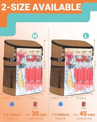 Soft Cooler Backpack 30 Cans/45 Cans, Backpack Coolers Insulated Leak Proof Thermal Lunch Backpack for Men Work Small Cooler Bag Beach Travel Picnic Drink Beverage Beer - color: Yellow, size: 30 Cans