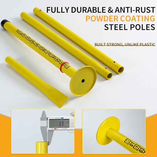 Super Stable Outdoor Flying Disc Game Set, Portable Fun Bottle Drop Yard Game for Family & Adult with Adjustable Heavy Duty Steel Pole, Durable Bag - Easy Set Up