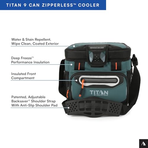 Titan by Arctic Zone Deep Freeze Cooler - Zipperless Hardbody Cooler - Deep Freeze Insulation, HardBody Liner, and SmartShelf - color: Jungle Hunt, size: 9 Can