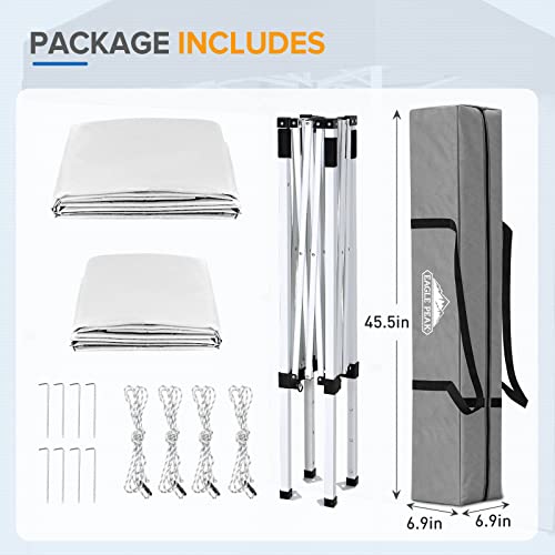 EAGLE PEAK Pop up Canopy 5x5, Outdoor Portable Canopy Tent with One Removable Sunwall, Carry Bag Included, White - color: White