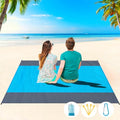 Beach Blanket Waterproof Sandproof 1-7 Adult Oversized 78 '' × 81 '' Lightweight Durable Compact Sand Free Extra Large Beach Mat for Travel Camping Hiking Picnic Blanket - color: Bluegrey, size: 78“x81”