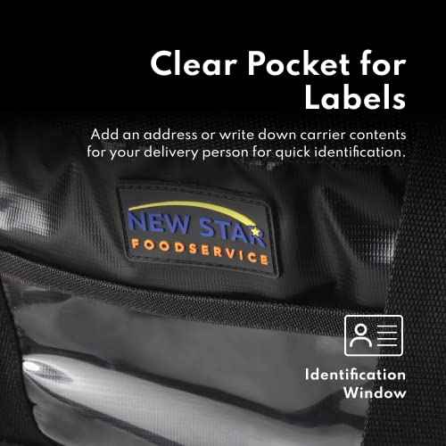 New Star Foodservice Commercial Insulated Food Delivery Bag, Full Size, 21.5 x 11 x 12.5 Inch, Black - size: 21.5" W x 11" H x 12.5" D