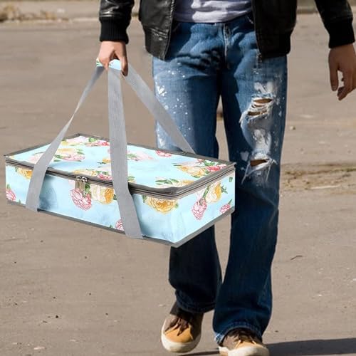 Insulated Casserole Carriers for Hot or Cold Food,Casserole Dish Bag Carrying Case,Food Carrier Warmer Container Bag for Travel Picnic.Pioneer Woman Kitchen Stuff.Fits 9"x13" Baking Dish - color: Floral#1