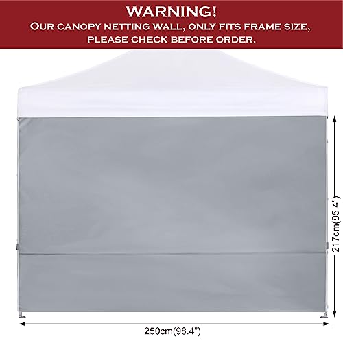 COOSHADE Instant Canopy SunWall 8x8 Canopy SideWall for Pop up Canopy Tent, 1 Pack Sidewall Only, Grey - color: Gray, size: 8x8-Standard