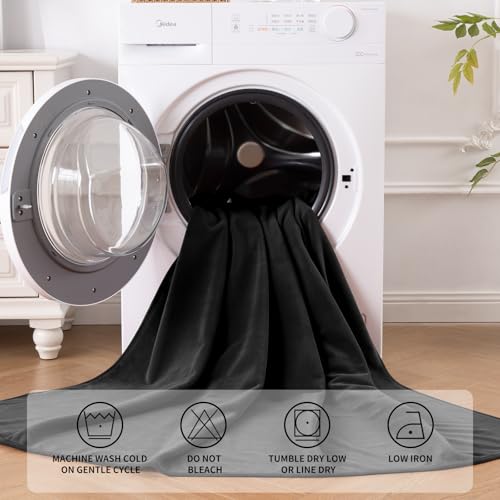 QiyI Waterproof Blanket for Bed Couch Sofa, Small Washable Reversible & Reusable Pet Dog Cat Throw Blanket, Leakproof Stain Resistant Sofa Cover, 40"x60", Black/Light Grey - color: Black/Light Grey, size: 40"×60"