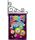 Bingo Garden Flag Set Wall Holder Interests Game Bunco Night Dice Poker Hobbies Leisure Activity Small Decorative Gift Yard House Banner Double-Sided Made In USA 13 X 18.5 - size: Garden Flag Set 13"x 18.5" w/ Wall Holder