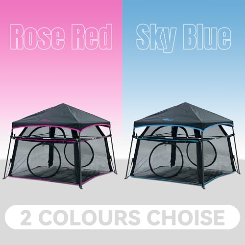 Extra Large Catio Outdoor Cat Enclosure, 2-Tier Foldable Cat Tent with 3 Doors for Patio, Balcony, Indoor & Camping, Weatherproof Sunproof Cat Playpen with Carry Bag Included（Patented） - style: B-2 Tier Cat Tent Rose