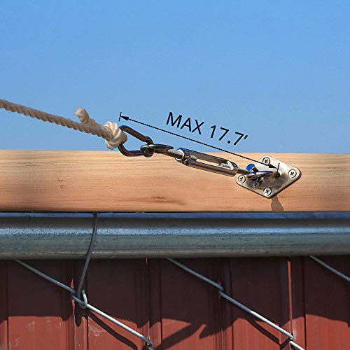 DOEWORKS Sun Shade Sail Kit 8 Inches for Rectangle or Triangle Sails, Heavy Duty Stainless Steel for Outdoor Using