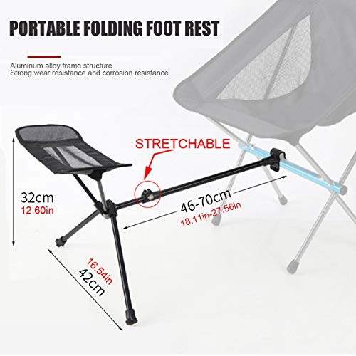 Portable Camping Chair Foot Rest Lightweight Heavy Duty Folding Outdoor Picnic Beach Travel Fishing Backpacking,Durable 600D Thicken Oxford Cloth,Sturdy Aluminum Alloy Frame,with Carry Bag - color: Footrest