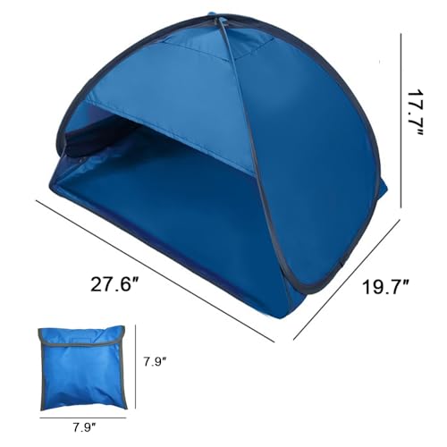 Beach Sun Shelter Mini Pop-up Head Tent Automatic Pet Shade Canopy Portable Beach Tent for Small Dogs/Cats Camping Hiking Picnic, Blue