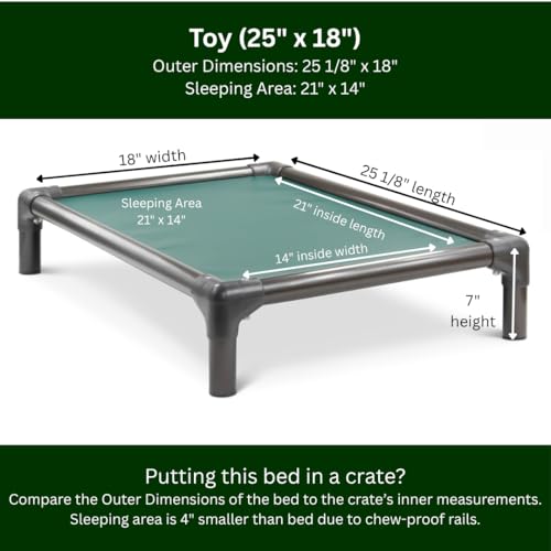 Kuranda Chewproof Elevated Dog Bed - Walnut PVC - 25" x 18" - Heavy Duty Vinyl - Forest - color: Forest, size: 25" x 18" - Walnut PVC