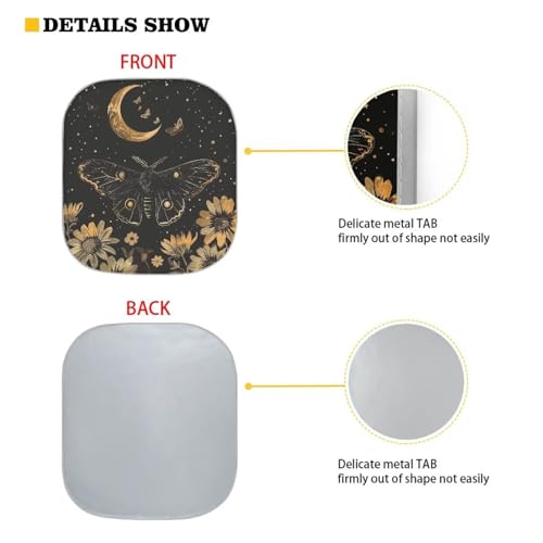 Butterfly Moon 2 pc Auto Sunshade for Car Windshield Sun Shade SUV Front Window Automotive Interior Sun Protection Sun Visor Polyester Sun Shade Keep Your Car Cool - color: Butterfly Moon